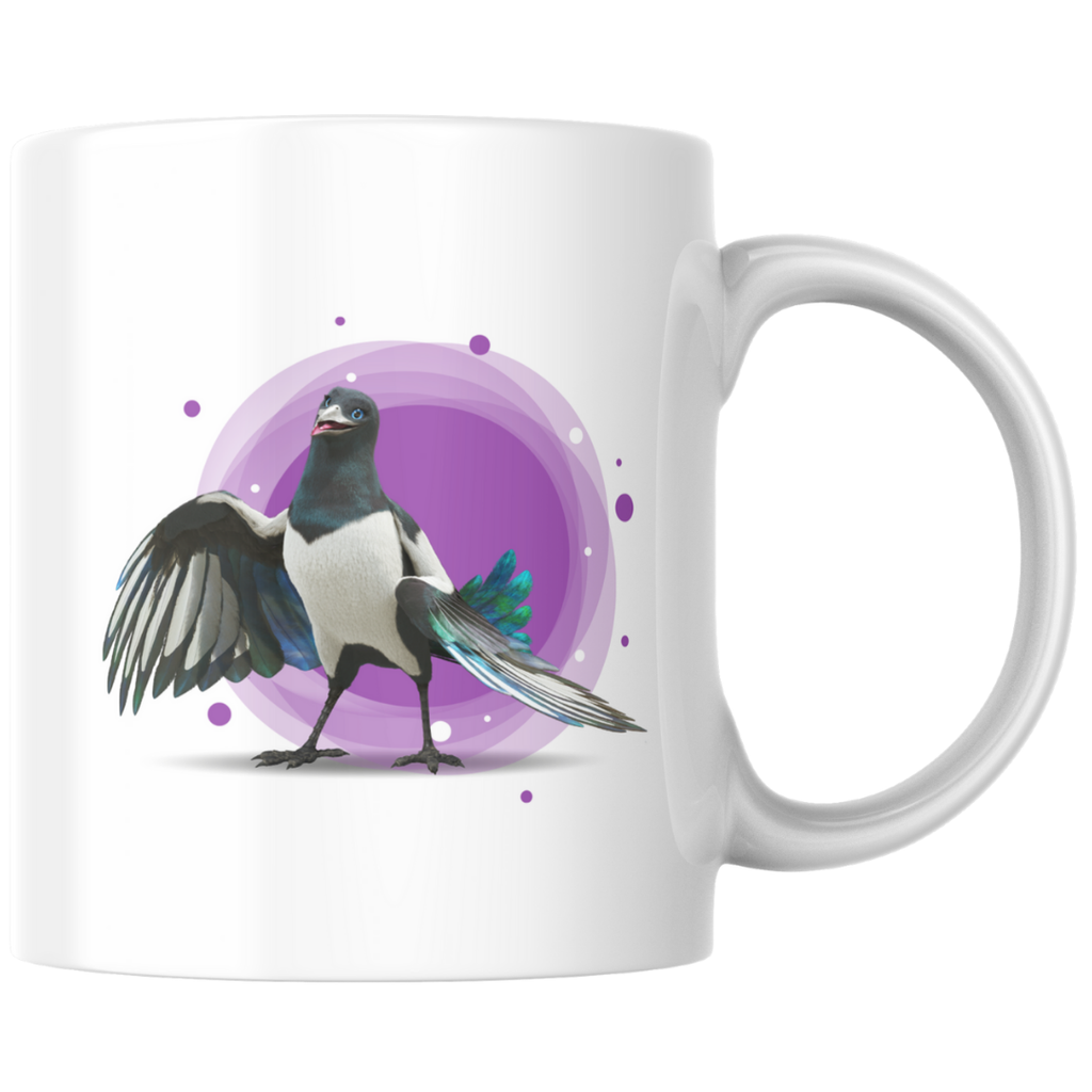 Pinkie, die Elster - Tasse weiß