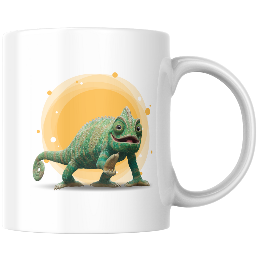 Caspar, das Chamäleon - Tasse weiß