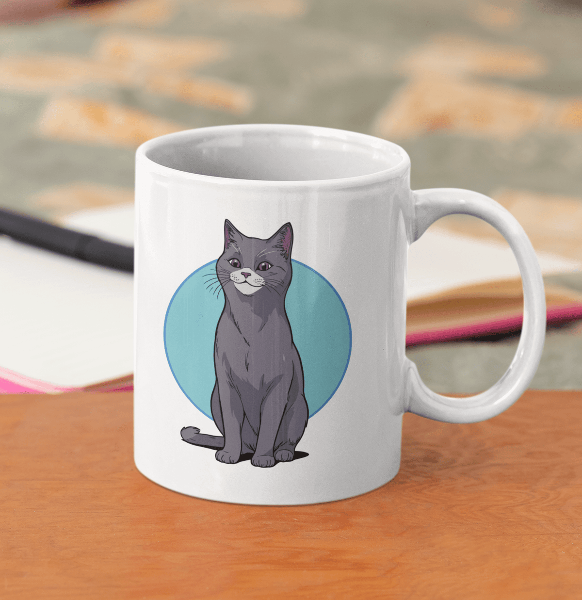 Karajan, der Kater Logo - Tasse Weiß